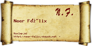 Neer Félix névjegykártya